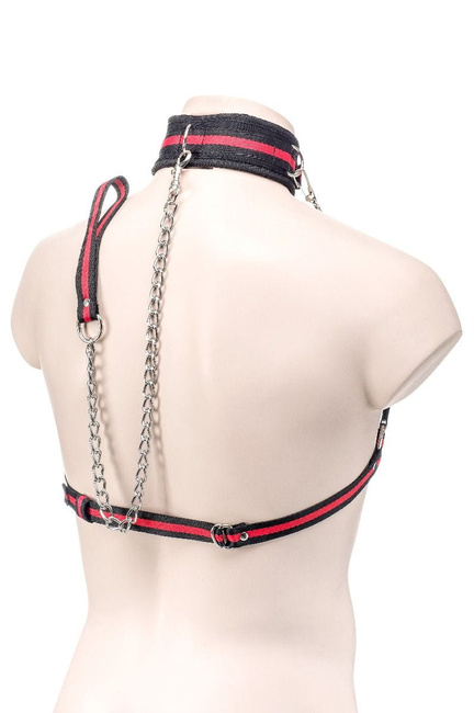 Tkany zestaw bondage - 9 elementów BDSM