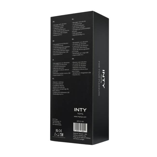 Mocny, czarny wibrator typu różdżka WAND, 25 trybów wibracji, IPX6, długość 23 cm 