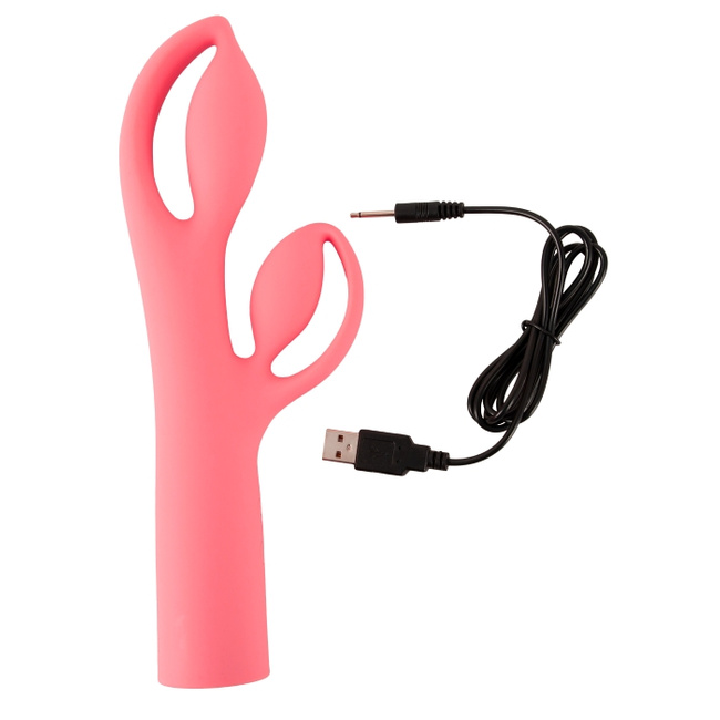 Królik Alicji – bajeczny elastyczny wibrator z królikiem do łechtaczki, 25 cm I wkładane 13,3 cm, silikon, IPX7