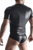 Czarny męski t-shirt z wetlook