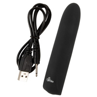 Mały śmieszek mini wibrator do torebki, super silny, wodoodporny IPX7, 12 cm, silikon, czarny