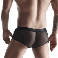 Czarne szorty z siateczką i efektem push up powiększającym penisa