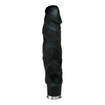 Czarny elastyczny wibrator z cyberskóry 23 cm