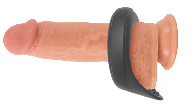 Wibrujący pierścień ring erekcyjny stymulacją jąder, 2 generatory wibracji, silikon, wodoodporny IPX7, Ø 4 cm (rozciągliwe)