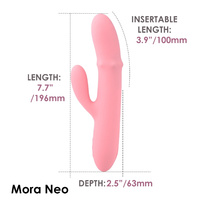 Wibrator z posuwistym pierścieniem koralików i króliczkiem do łechtaczki, sterowany aplikacją, smartfonem, 19,5 cm, silikon, wodoodporny