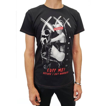 Męska czarna koszulka  z rewelacyjnym, mocnym nadrukiem