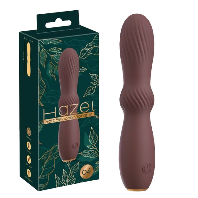 Hazel 04 wibrator do torebki wąski ze spriralnymi falami - 10 trybów wibracji