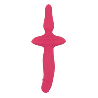 2w1 dwustronny wibrator 13,5 cm i korek analny 8,5 cm, 2 silniki, silikon, wodoodporny IPX7