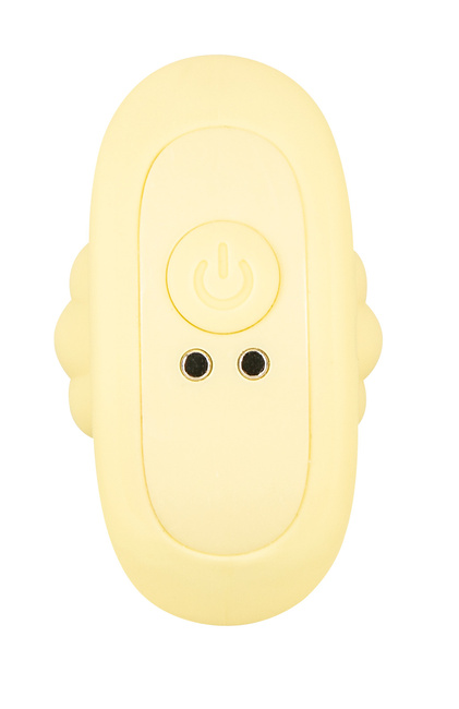 Wibrujący pieszczoch analny Cuties. Rowkowany, o zmiennej grubości, kolor żółty, silikon