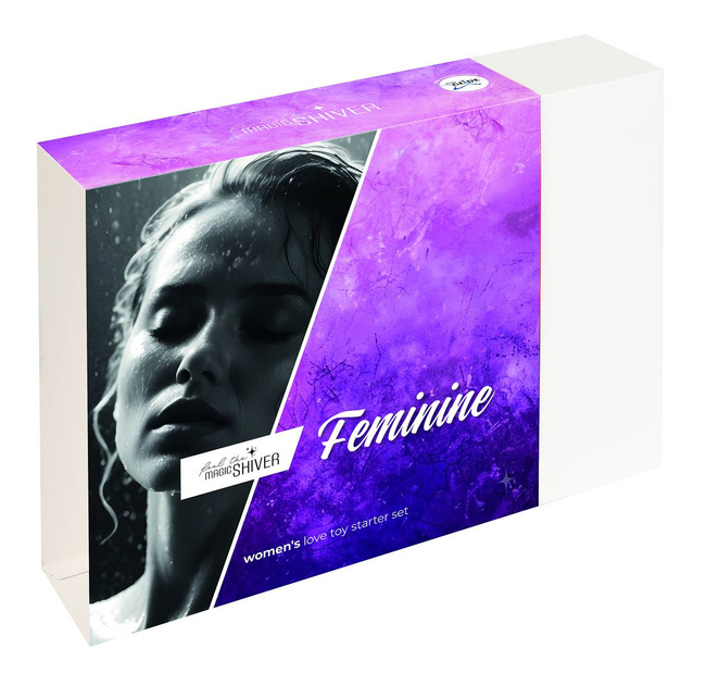 Zestaw startowy dla kobiet , 4 elementy: masażer z wibracjami, plug anal, kulki waginalne i dildo z przyssawką