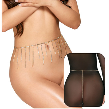 Łańcuszek na brzuch, złoty, z dżetów COTTELLI