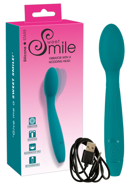 Wibrator z ruchomą główką i 10 trybami, wodoodporny, ładowany USB