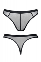 Czarne stringi z transparentnej, drobnej siatki