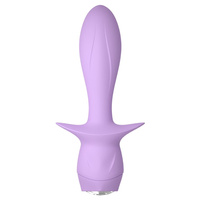 Liliowy pieszczoch - mini wibrator waginalny i analny, z kotwicą, świecący kryształ, 13,6 cm, Cuties 4 generacji