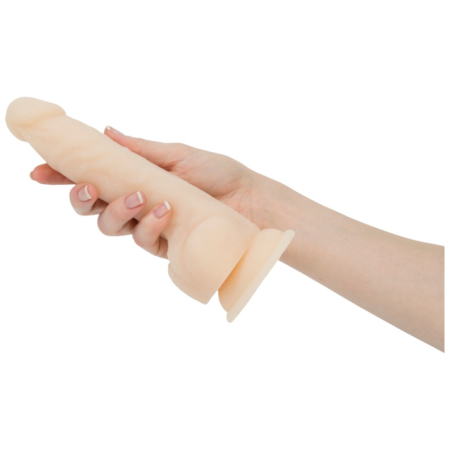 Dildo posuwiste z przyssawką, wibrator do waginy i anusa, Platinum Cured Silicon, 22,9 cm / 15,2 cm wkładane, rozmiar XXL, kolor cielisty jasny