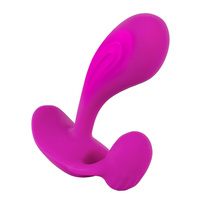 Uśmiech na spacerze – wibrator spacerowy, domajtkowy z dużą rowkowaną główką do punktu G i stymulatorem łechtaczki